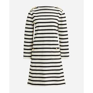 J. Crew Mariner Cloth Gold Button Stripe Shirtdress Classic Fit Cotton Size M